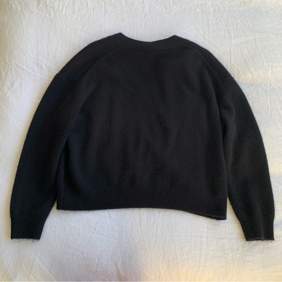 Anine Bing Lee Cashmere V Neck Sweater Pullover Black - Picture 4 of 6